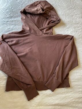 Joylab Brown Washed Cropped Sweatshirt